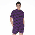 Purple Halloween Pattern Print Men's Romper