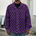 Purple Halloween Pattern Print Men's Shirt Jacket