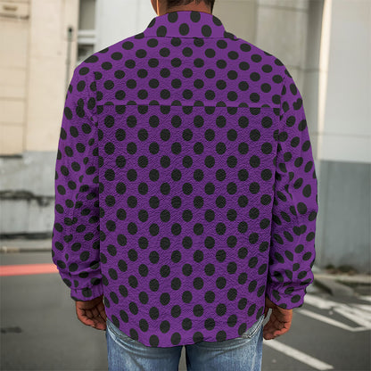 Purple Halloween Pattern Print Men's Shirt Jacket