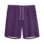 Purple Halloween Pattern Print Men's Sports Shorts