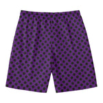 Purple Halloween Pattern Print Men's Swim Trunks