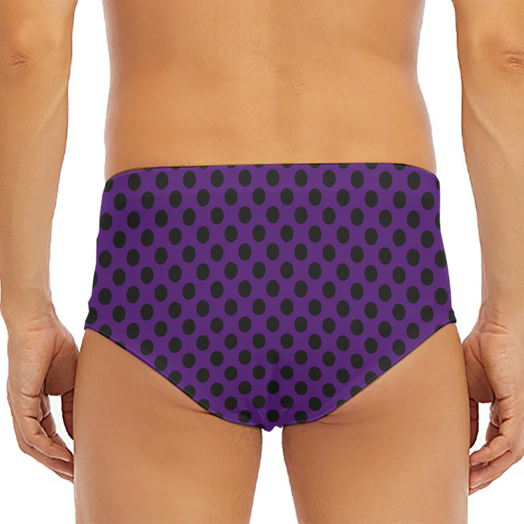 Purple Halloween Pattern Print Men's Triangle Swim Briefs