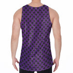 Purple Halloween Pattern Print Men's Velvet Tank Top