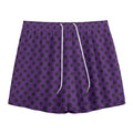 Purple Halloween Pattern Print Mesh Shorts