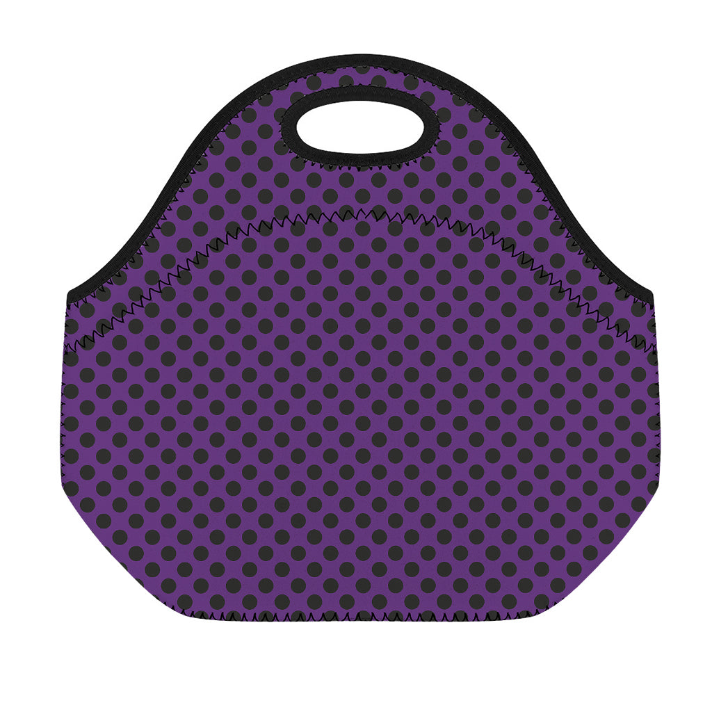 Purple Halloween Pattern Print Neoprene Lunch Bag