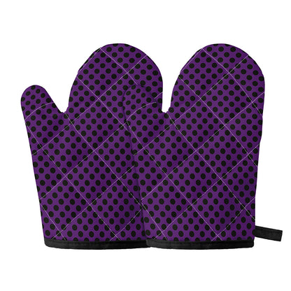 Purple Halloween Pattern Print Oven Mitts