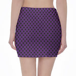Purple Halloween Pattern Print Pencil Mini Skirt