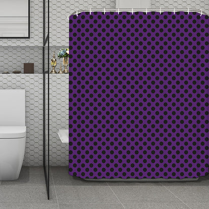Purple Halloween Pattern Print Polyester Shower Curtain
