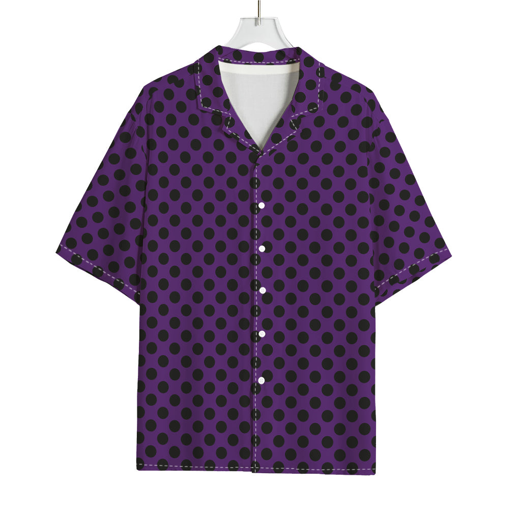 Purple Halloween Pattern Print Rayon Hawaiian Shirt