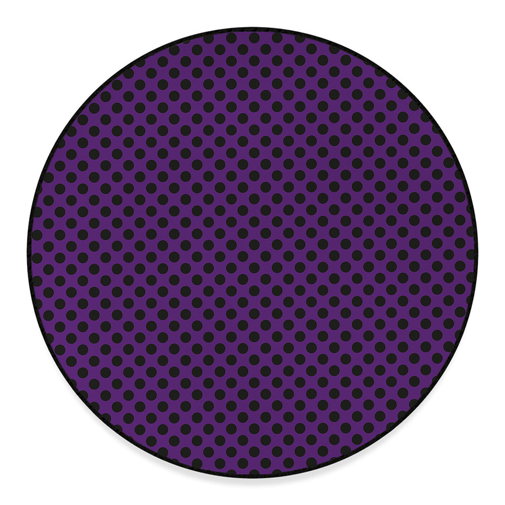 Purple Halloween Pattern Print Round Floor Mat