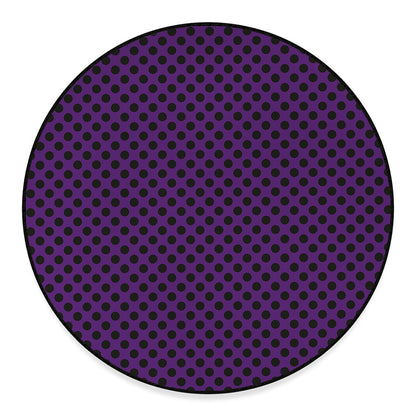 Purple Halloween Pattern Print Round Floor Mat