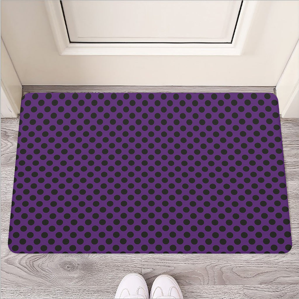 Purple Halloween Pattern Print Rubber Doormat
