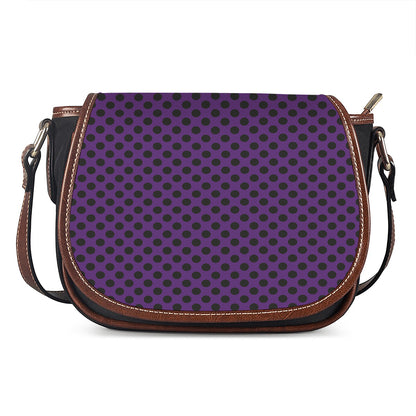 Purple Halloween Pattern Print Saddle Bag