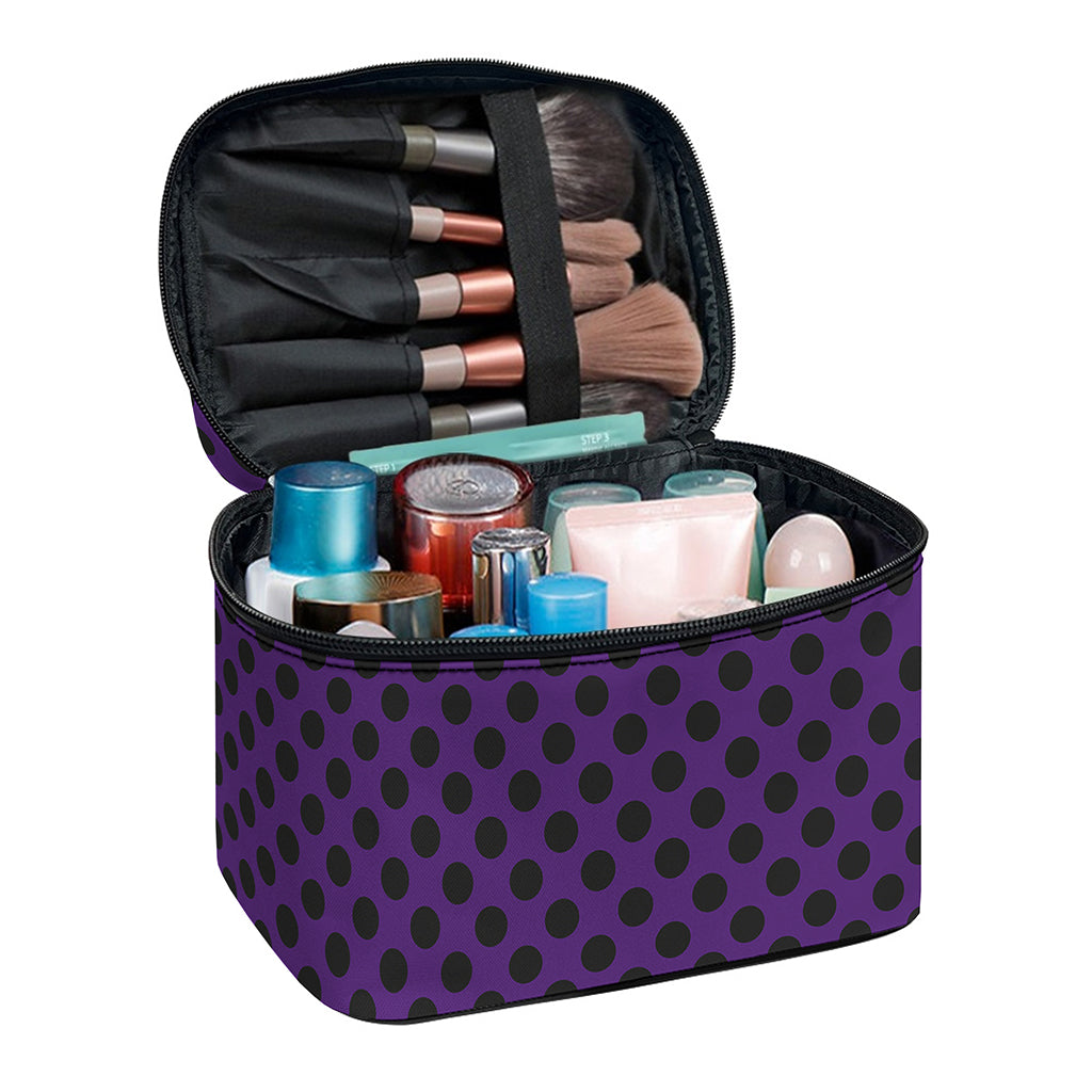 Purple Halloween Pattern Print Travel Makeup Bag