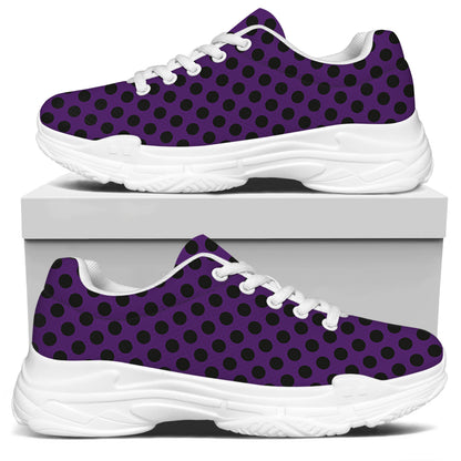 Purple Halloween Pattern Print White Chunky Shoes