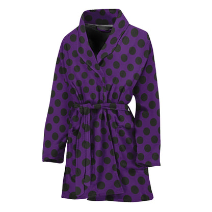 Purple Halloween Pattern Print Women's Bathrobe