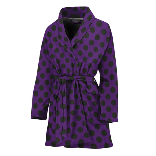 Purple Halloween Pattern Print Women's Bathrobe
