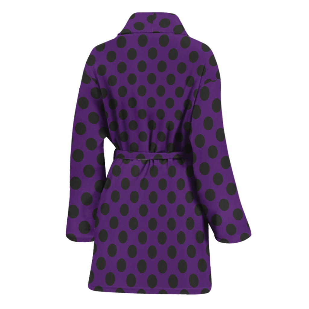 Purple Halloween Pattern Print Women's Bathrobe