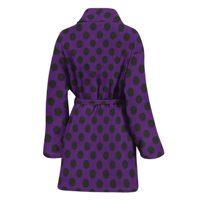 Purple Halloween Pattern Print Women's Bathrobe