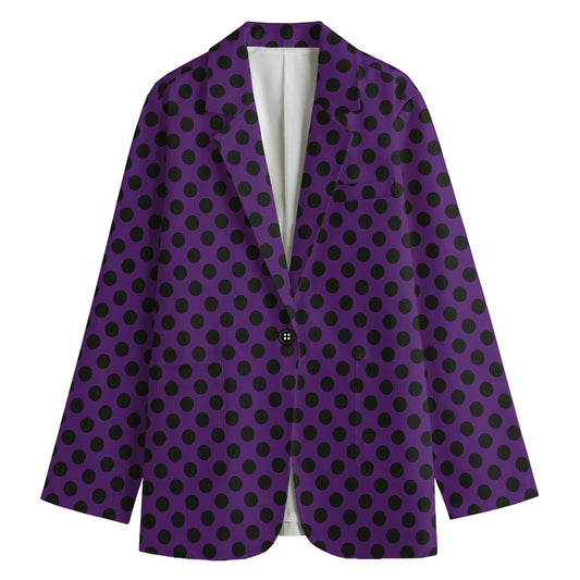 Purple Halloween Pattern Print Women's Blazer