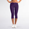 Purple Halloween Pattern Print Women's Capri Leggings