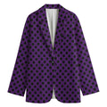Purple Halloween Pattern Print Women's Cotton Blazer