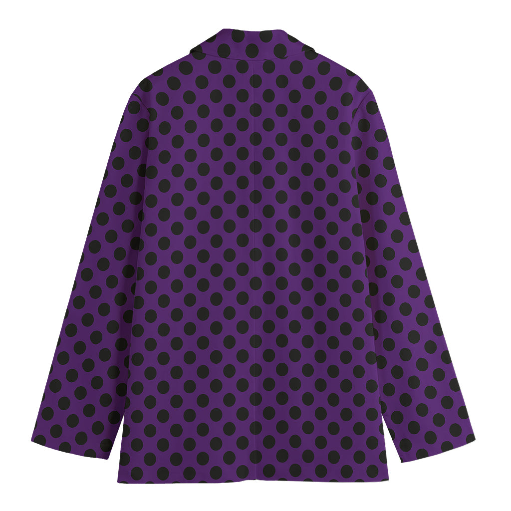 Purple Halloween Pattern Print Women's Cotton Blazer