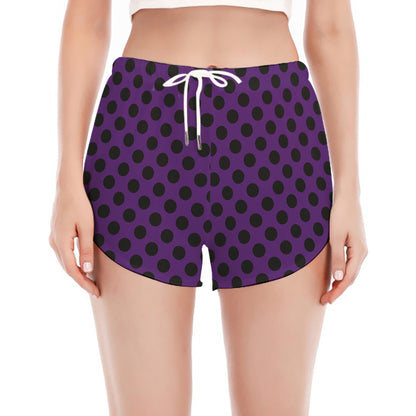 Purple Halloween Pattern Print Women's Split Running Shorts