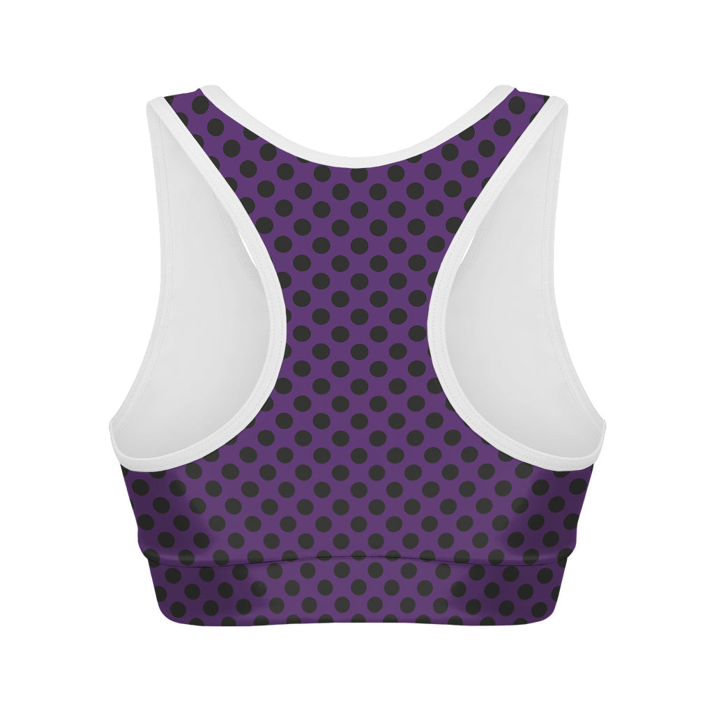 Purple Halloween Pattern Print Women's Sports Bra