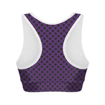 Purple Halloween Pattern Print Women's Sports Bra