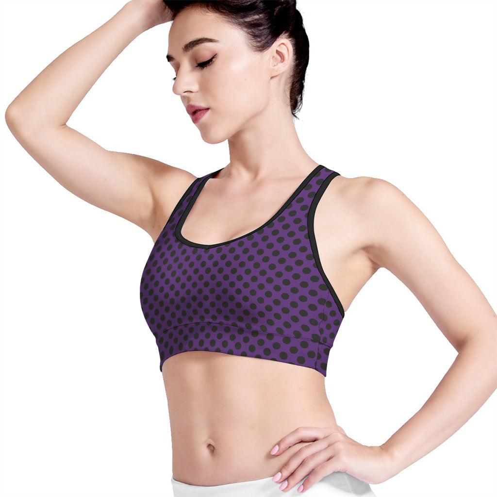 Purple Halloween Pattern Print Women's Sports Bra