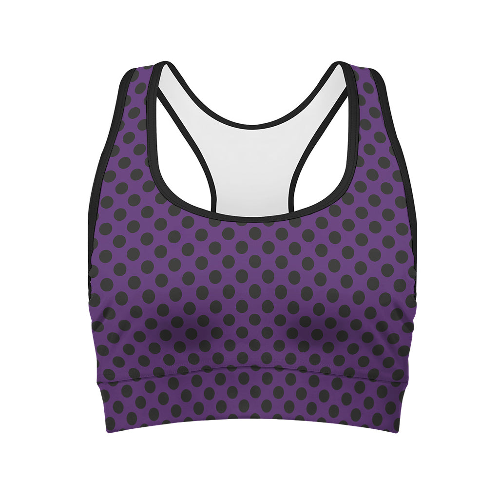 Purple Halloween Pattern Print Women's Sports Bra
