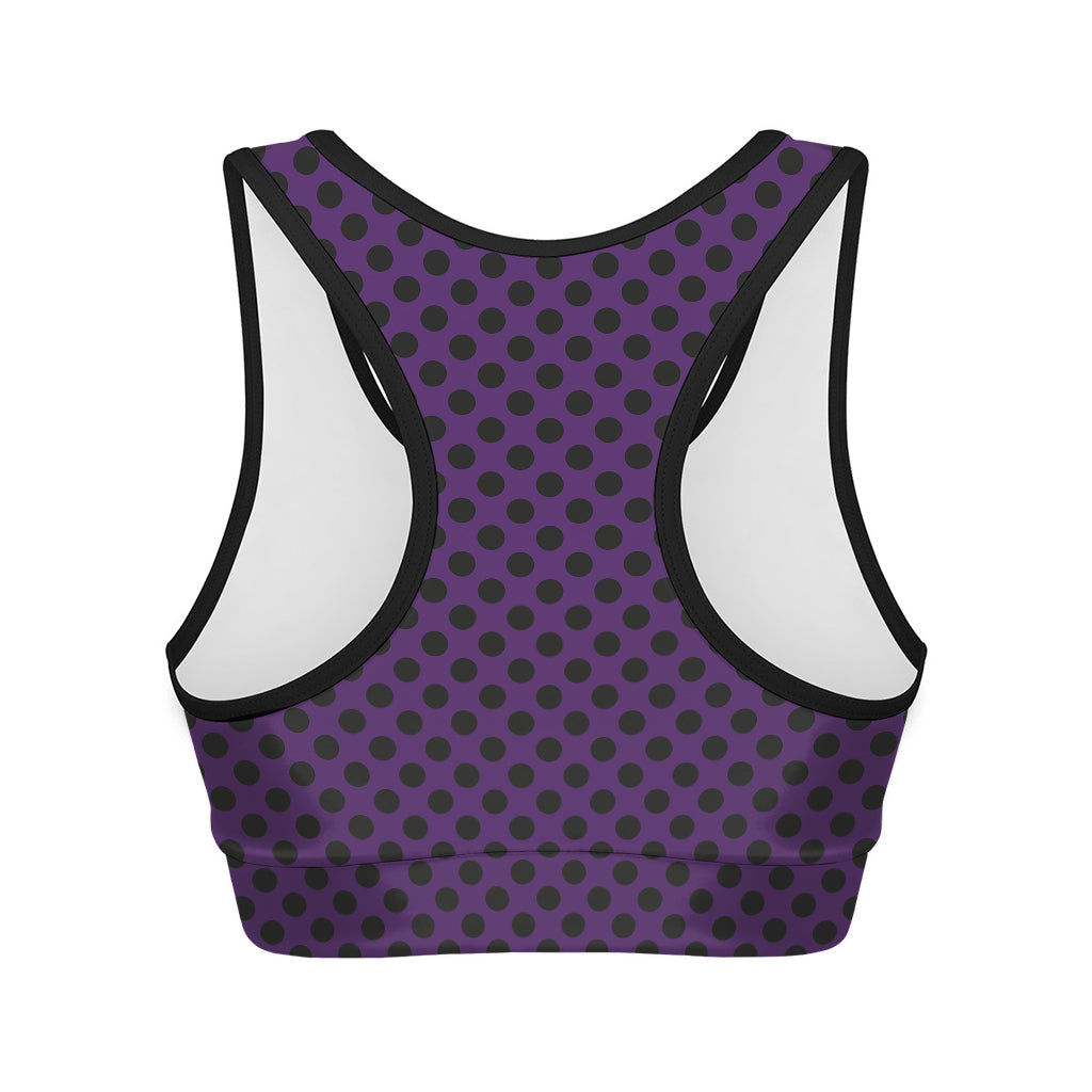 Purple Halloween Pattern Print Women's Sports Bra