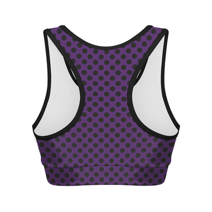 Purple Halloween Pattern Print Women's Sports Bra