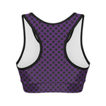 Purple Halloween Pattern Print Women's Sports Bra
