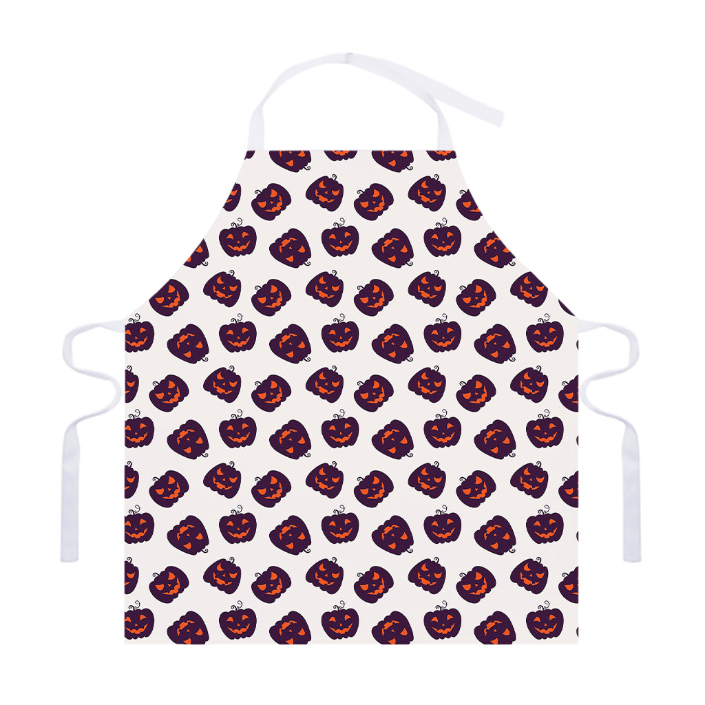 Purple Halloween Pumpkin Pattern Print Adjustable Apron