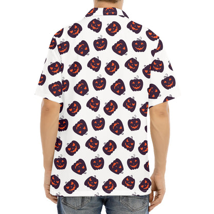 Purple Halloween Pumpkin Pattern Print Aloha Shirt