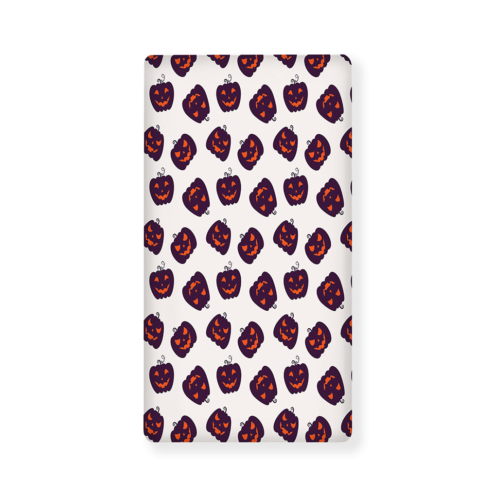 Purple Halloween Pumpkin Pattern Print Baby Crib Sheet