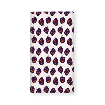 Purple Halloween Pumpkin Pattern Print Baby Crib Sheet