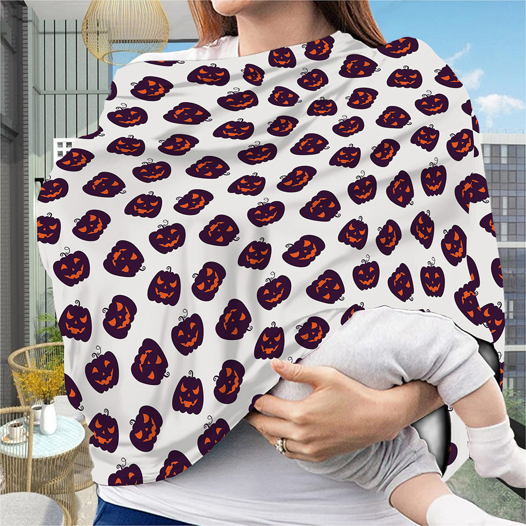 Purple Halloween Pumpkin Pattern Print Baby Seat Cover