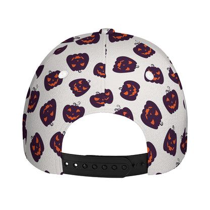 Purple Halloween Pumpkin Pattern Print Baseball Cap