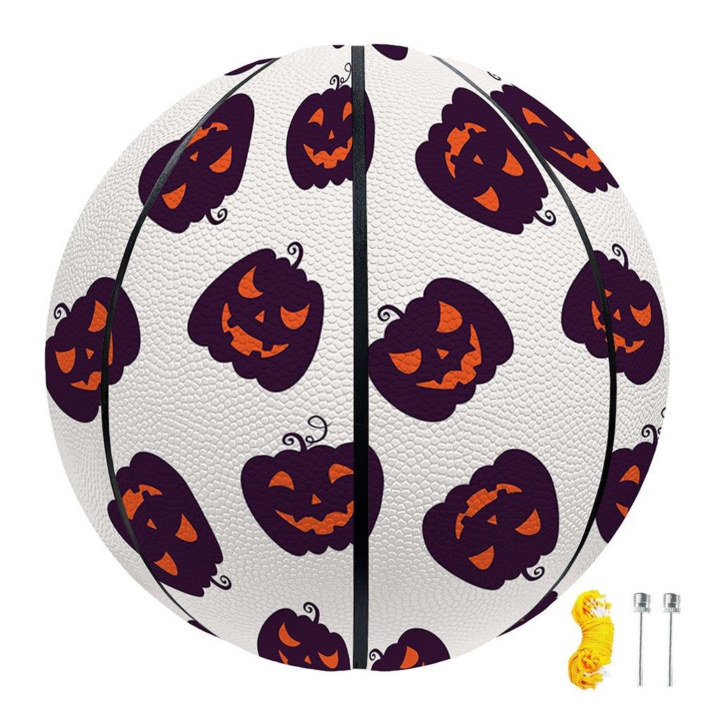 Purple Halloween Pumpkin Pattern Print Basketball
