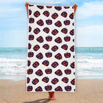 Purple Halloween Pumpkin Pattern Print Beach Towel