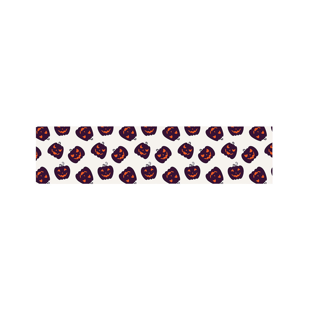 Purple Halloween Pumpkin Pattern Print Bed Runner