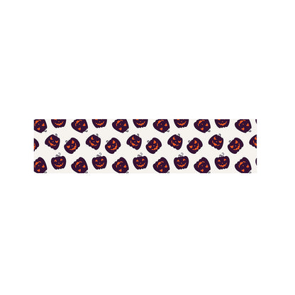 Purple Halloween Pumpkin Pattern Print Bed Runner