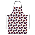 Purple Halloween Pumpkin Pattern Print Bib Apron With Pocket