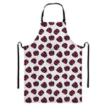 Purple Halloween Pumpkin Pattern Print Bib Apron With Pocket
