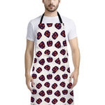 Purple Halloween Pumpkin Pattern Print Bib Apron With Pocket