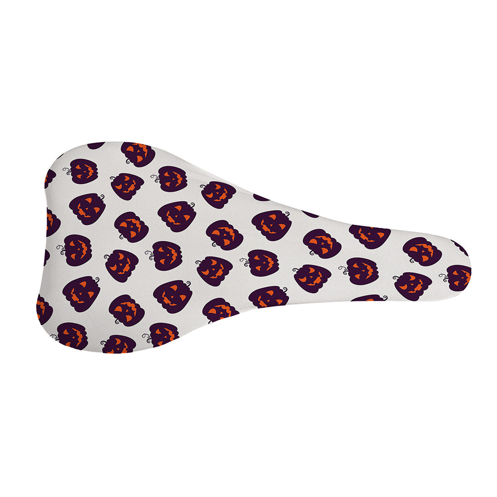 Purple Halloween Pumpkin Pattern Print Bicycle Seat Cover