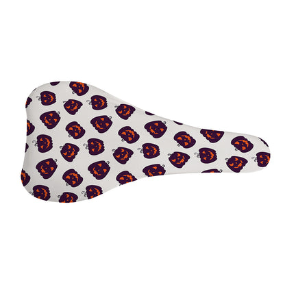 Purple Halloween Pumpkin Pattern Print Bicycle Seat Cover